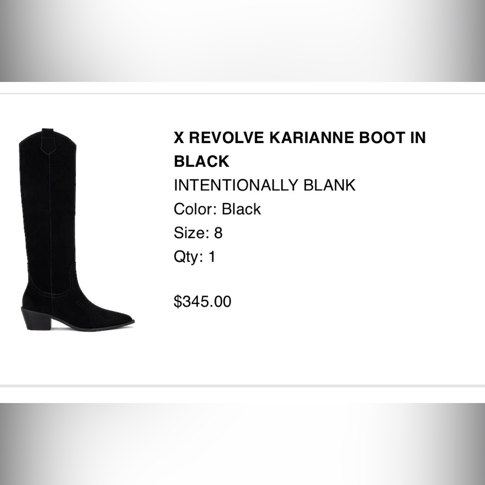 Intentionally Blank x Revolve Karianne Boot - Black Sz 8